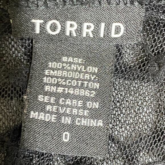 Torrid Womens Black Sheer Mesh Open Cardigan Size 0 Large Whimsigoth Witchy Goth - Picture 5 of 9